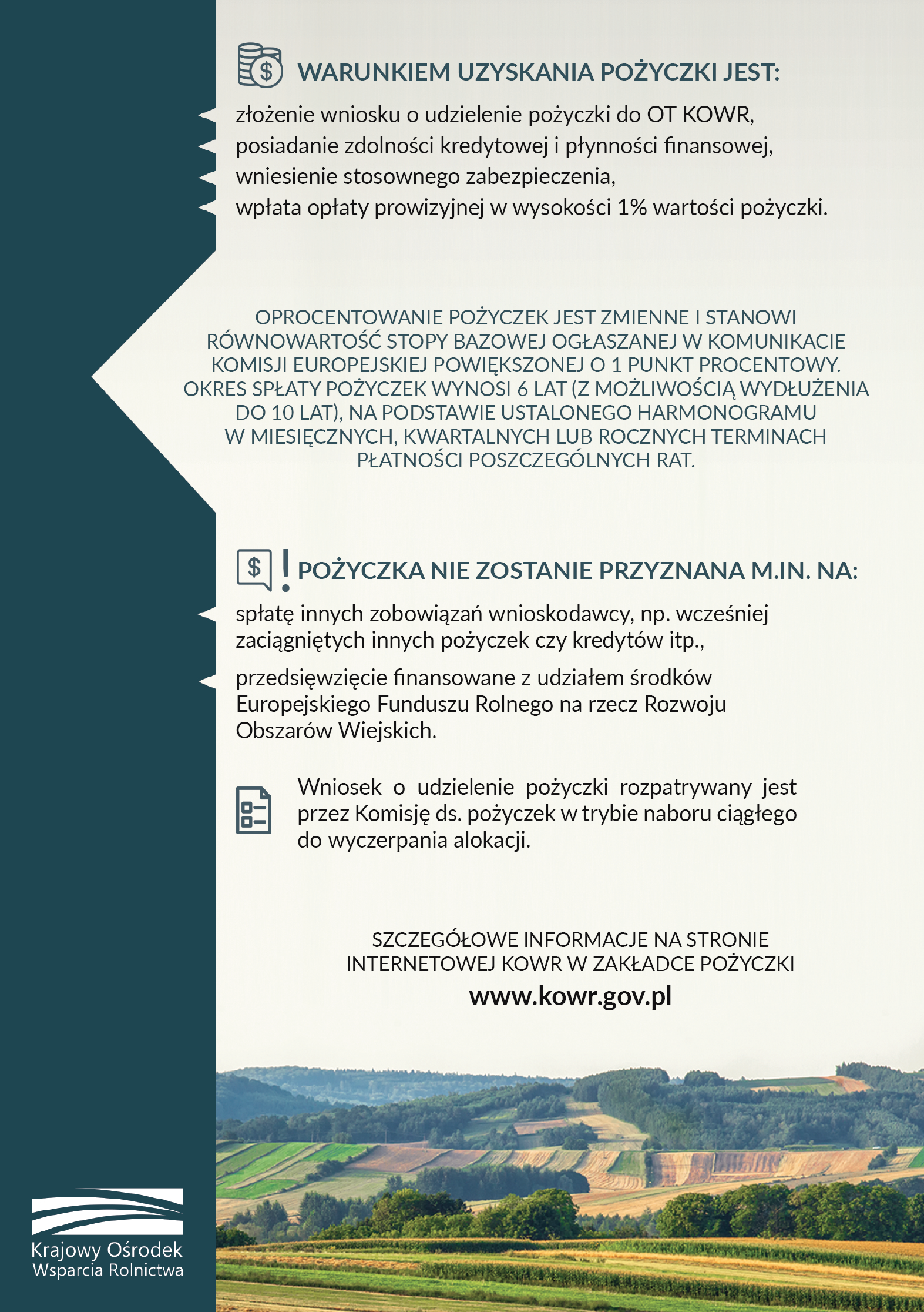 Warunki uzyskania pożyczki