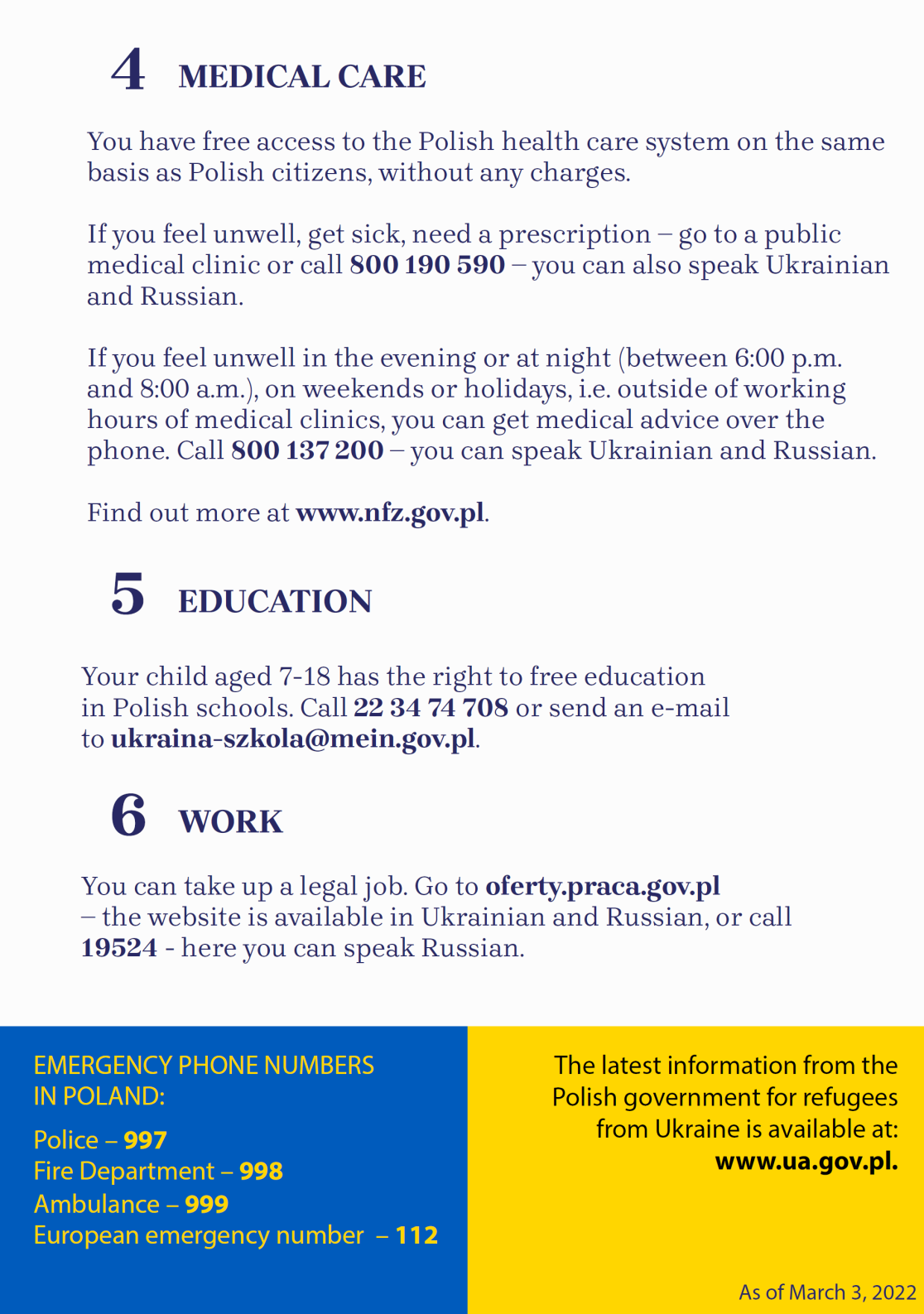 Ulotka informacyjna w języku angielskim strona 2